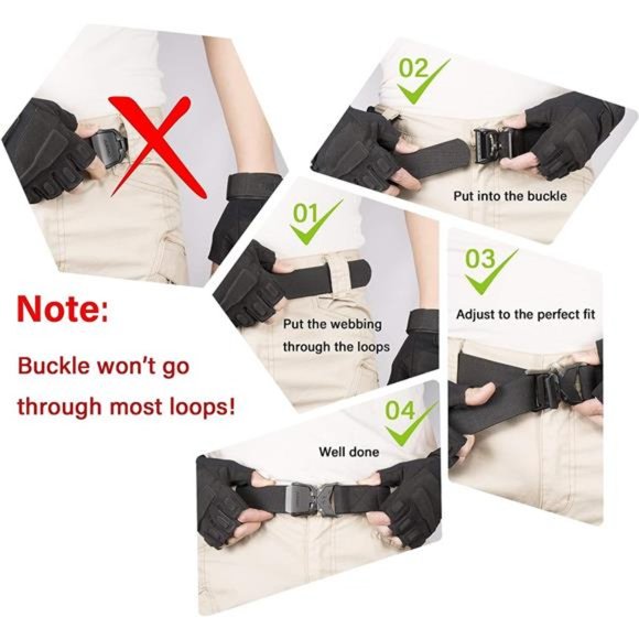 Tactical Belt Military Hiking Rigger 1.5" Nylon Heavy Duty Quick Release Buckle - Picture 5 of 6